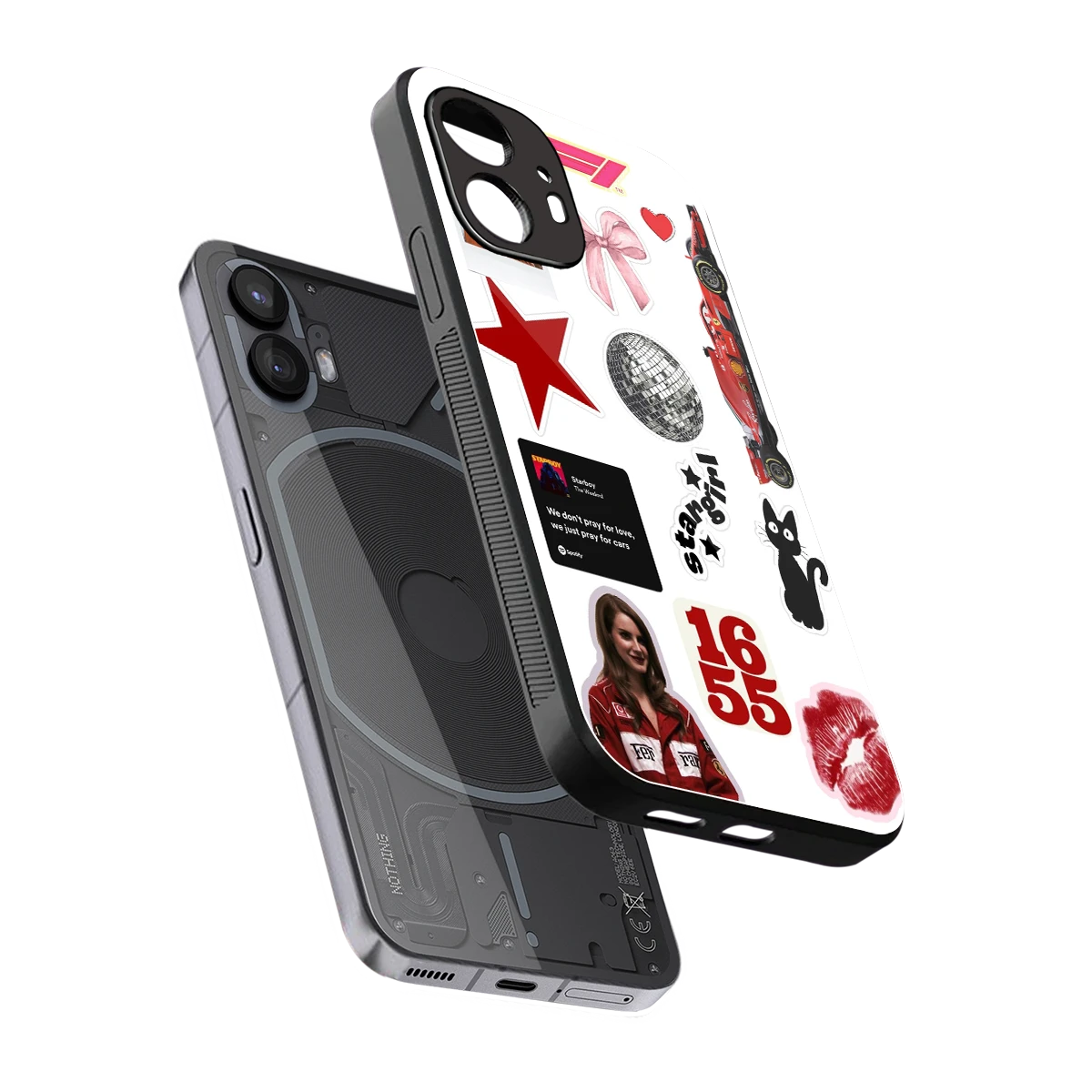 Formula 1 Fever sleek nothing phone 2 cover with tempered glass back and TPU edges