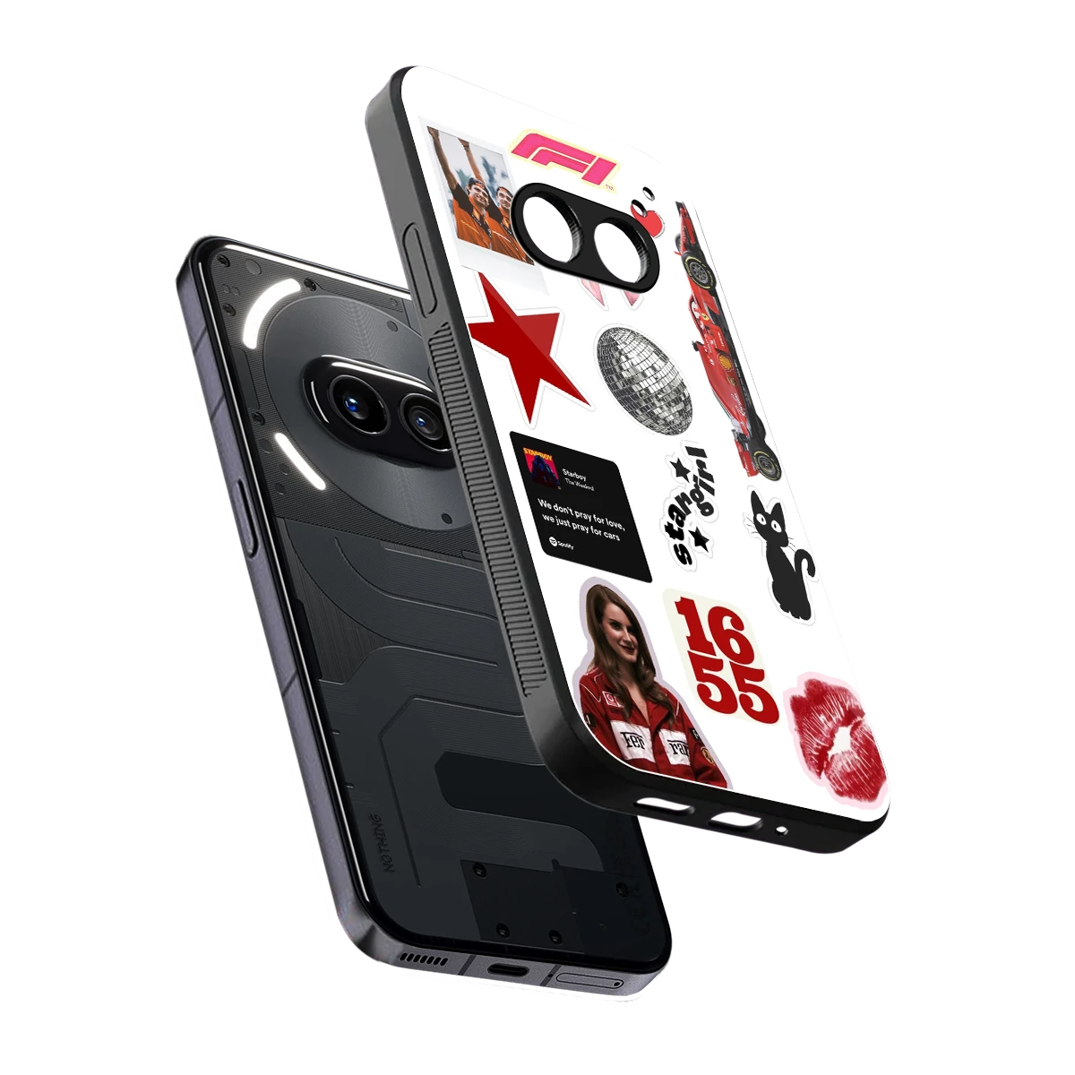 Formula 1 Fever sleek nothing phone 2a cover with tempered glass back and TPU edges
