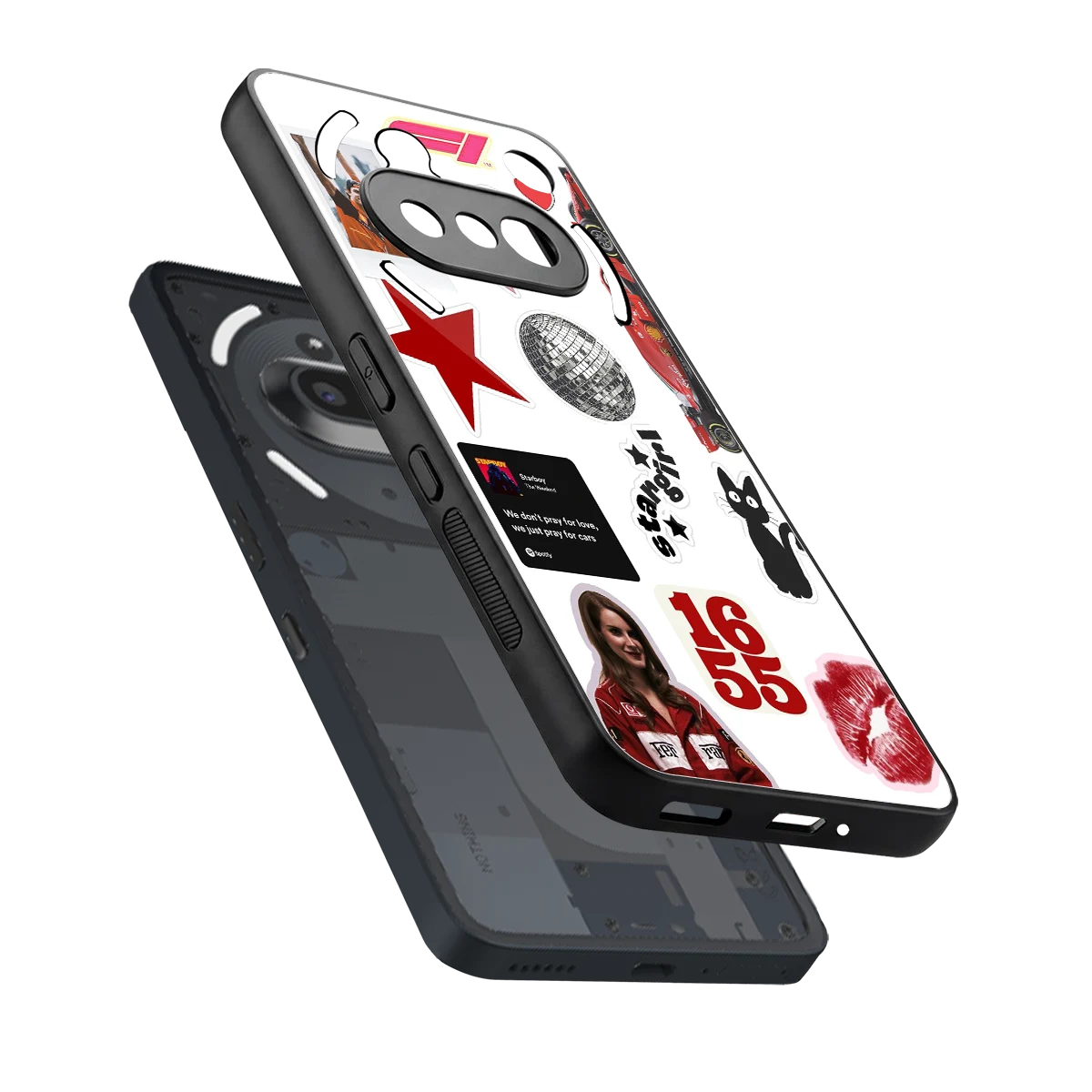 Formula 1 Fever sleek nothing phone 3a cover with tempered glass back and TPU edges