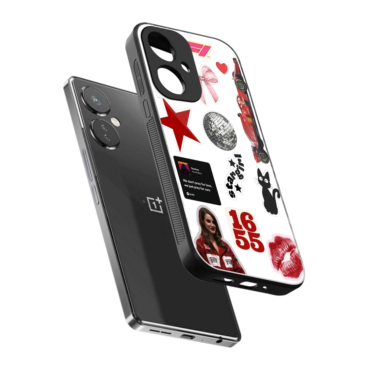 Formula 1 Fever sleek oneplus nord ce 3 cover with tempered glass back and TPU edges