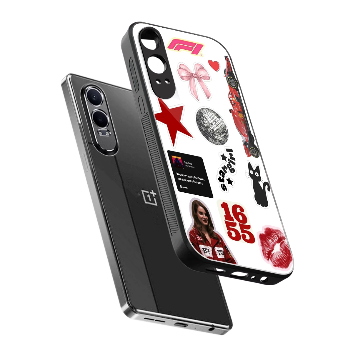 Formula 1 Fever sleek oneplus nord ce 4 lite cover with tempered glass back and TPU edges
