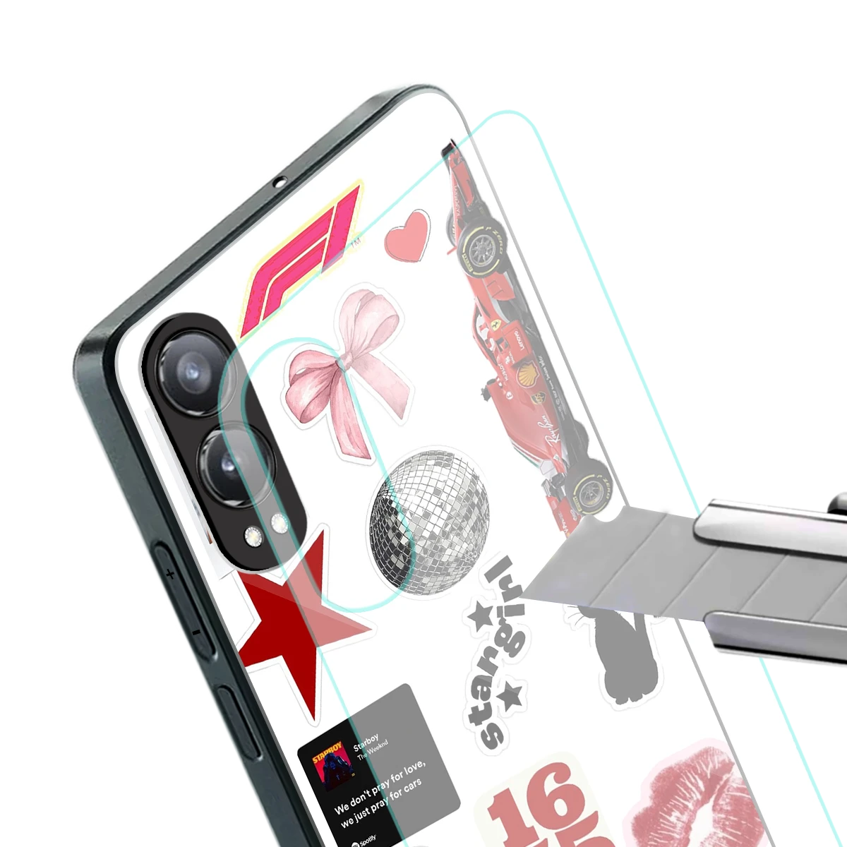 Formula 1 Fever stylish phone case for oneplus nord ce 4 lite | glossy glass and slim fit
