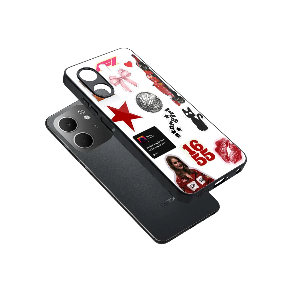 Formula 1 Fever sleek oppo a5x 5g cover with tempered glass back and TPU edges