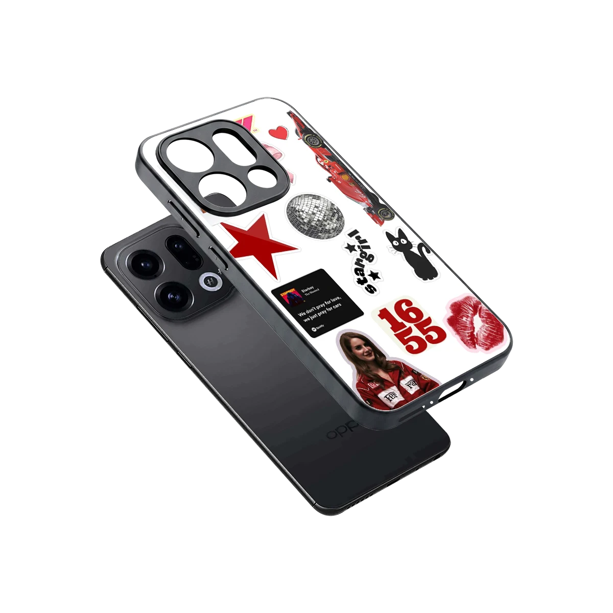 Formula 1 Fever sleek oppo find x9 cover with tempered glass back and TPU edges