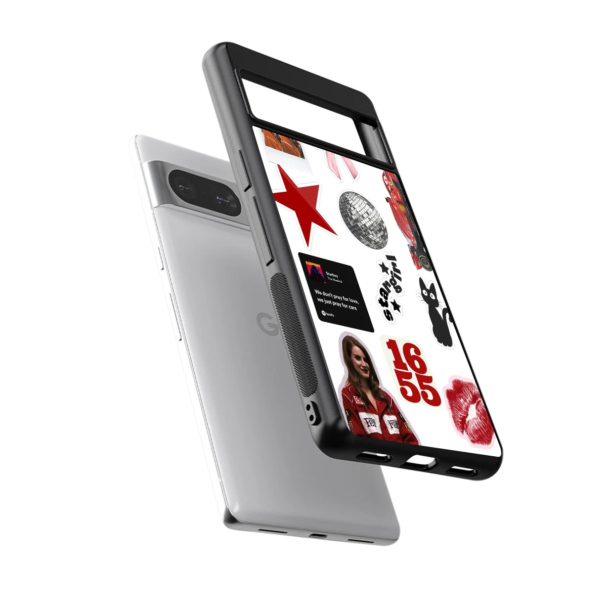 Formula 1 Fever sleek google pixel 8 cover with tempered glass back and TPU edges