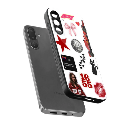 Formula 1 Fever sleek samsung galaxy m56 5g cover with tempered glass back and TPU edges