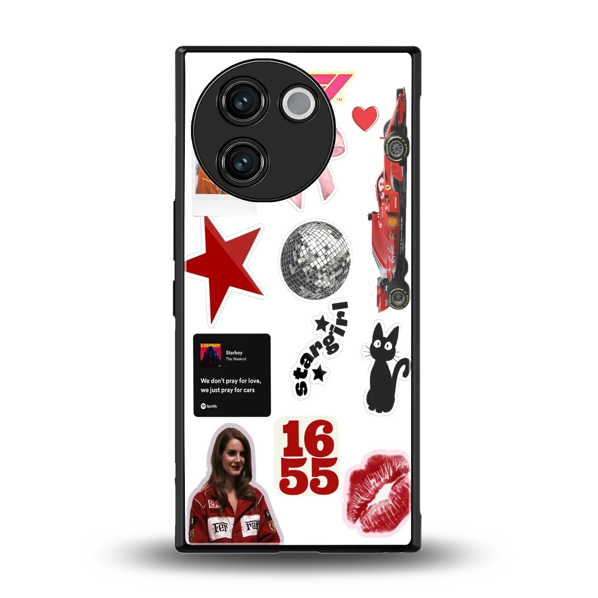Formula 1 Fever back phone cover | glass case for vivo v30e