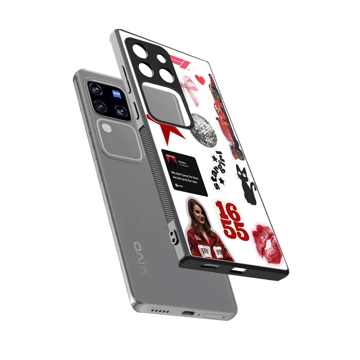 Formula 1 Fever sleekvivo v30 pro cover with tempered glass back and TPU edges