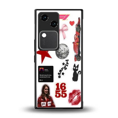 Formula 1 Fever back phone cover | glass case for vivo v30