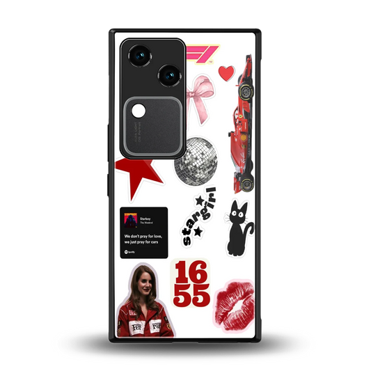 Formula 1 Fever back phone cover | glass case for vivo v30
