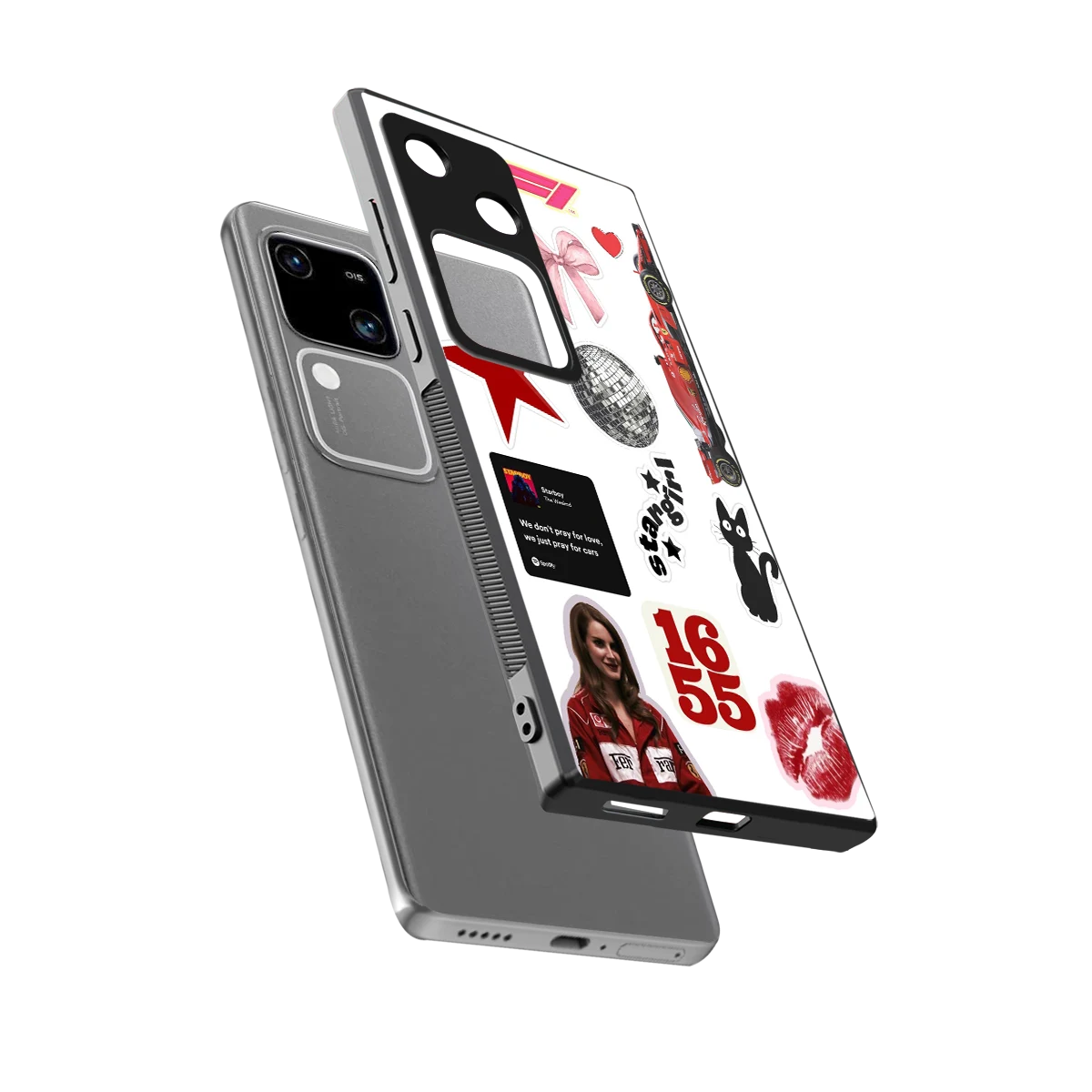 Formula 1 Fever sleek vivo v30 cover with tempered glass back and TPU edges