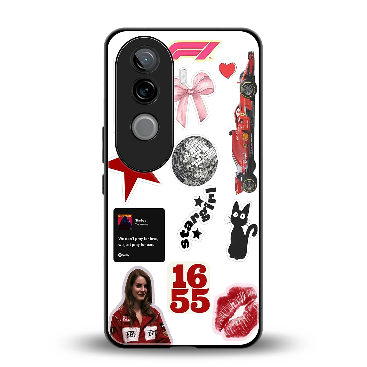 Formula 1 Fever back phone cover | glass case for vivo v40e