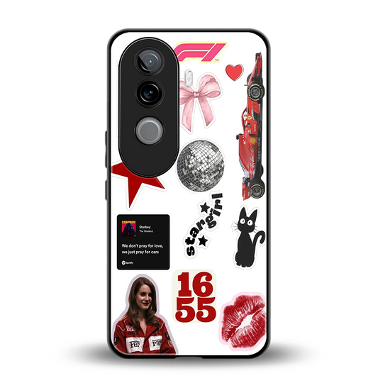 Formula 1 Fever back phone cover | glass case for vivo v40e