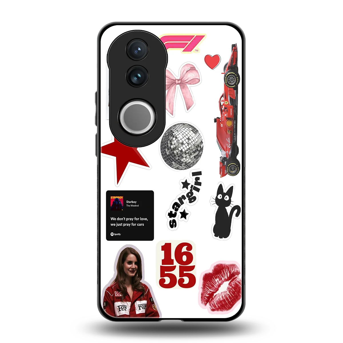 Formula 1 Fever back phone cover | glass case for vivo v50