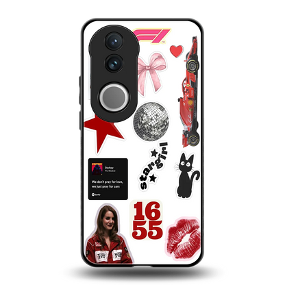 Formula 1 Fever back phone cover | glass case for vivo v50