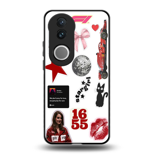 Formula 1 Fever back phone cover | glass case for vivo v50