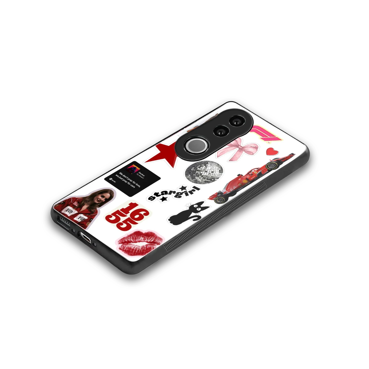 Formula 1 Fever stylish phone case for vivo v50 | glossy glass and slim fit