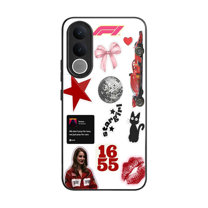 Formula 1 Fever back phone cover | glass case for vivo v70 fe