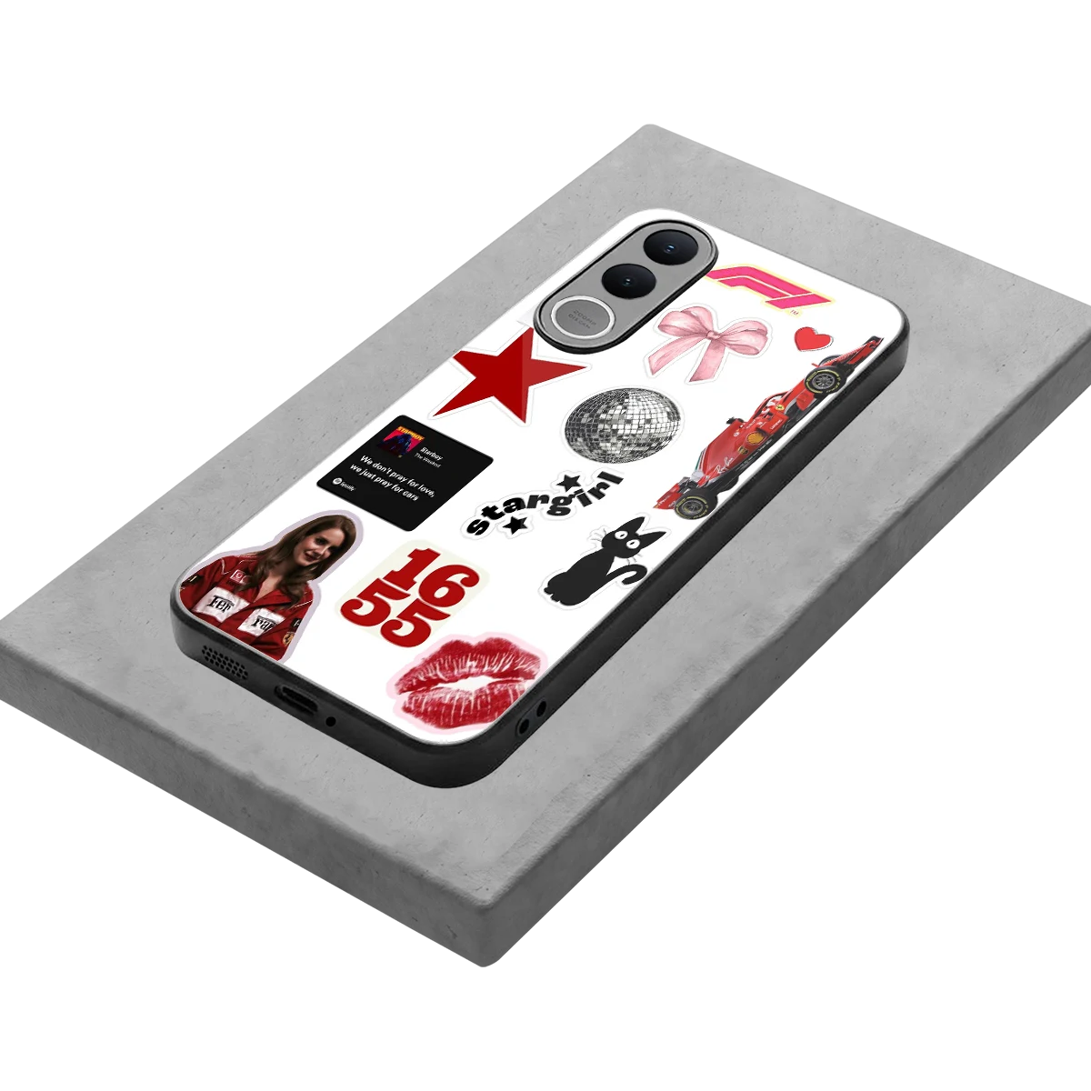 Formula 1 Fever stylish phone case for vivo v70 fe | glossy glass and slim fit