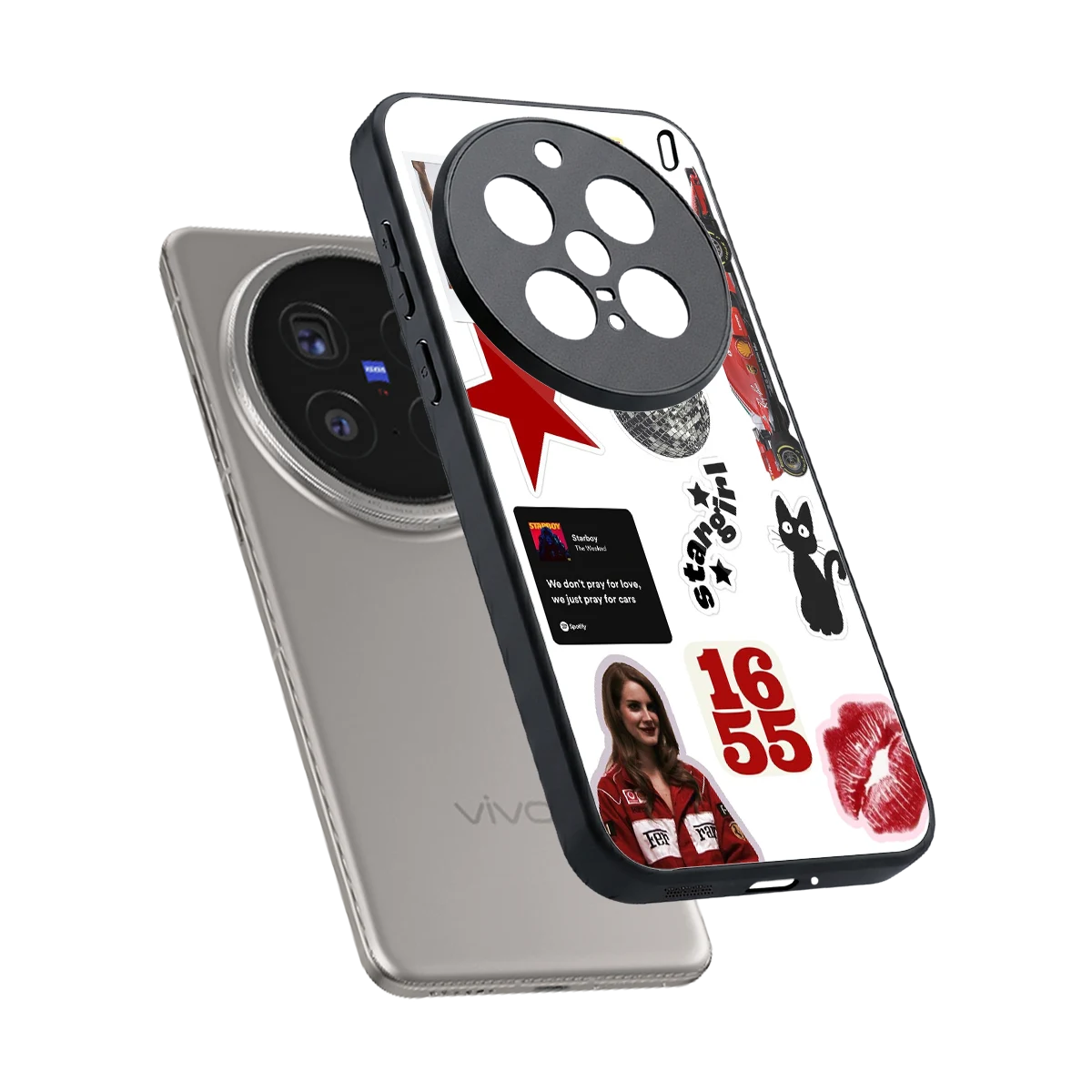 Formula 1 Fever sleek vivo x200 pro cover with tempered glass back and TPU edges