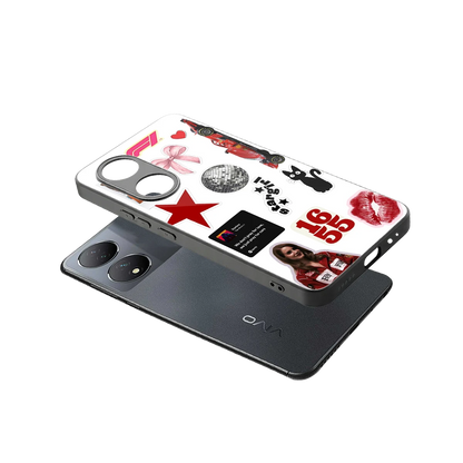 Formula 1 Fever sleek Vivo-y100 cover with tempered glass back and TPU edges