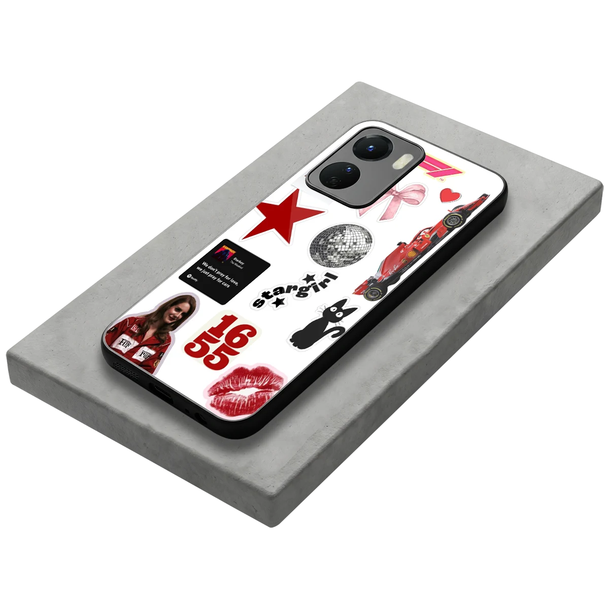 Formula 1 Fever stylish phone case for vivo y16 | glossy glass and slim fit