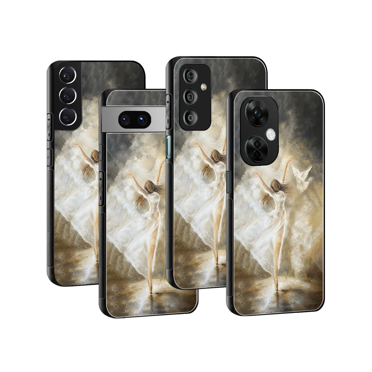Stylish Glass Back Case for All Smartphones iPhone, Samsung, OnePlus, Pixel, Redmi, Oppo, Vivo, Motorola
