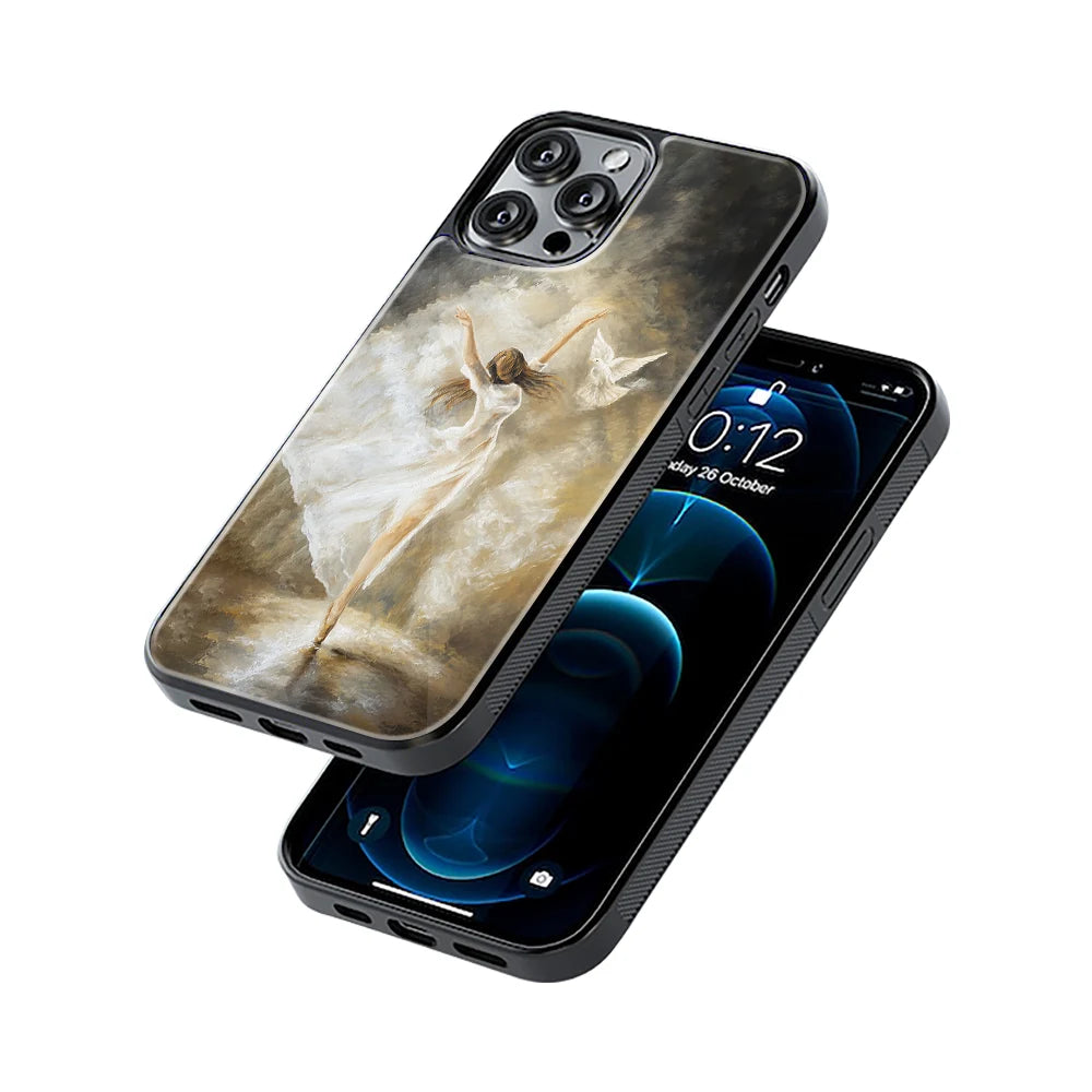 Protective Glass Back Phone Case Compatible with iPhone, Samsung, OnePlus, Pixel & More