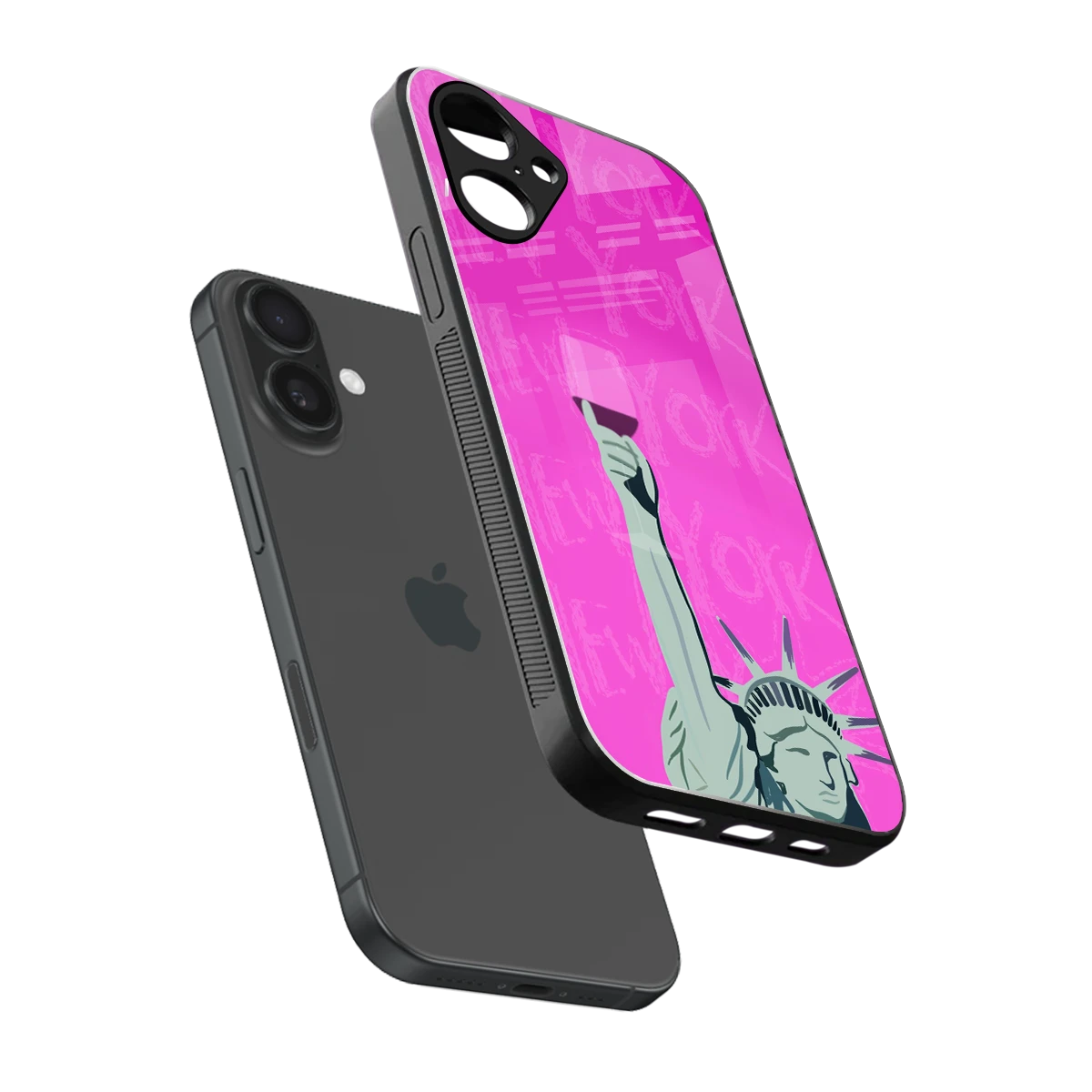Freedom Toast sleek iPhone 16 cover with tempered glass back and TPU edges