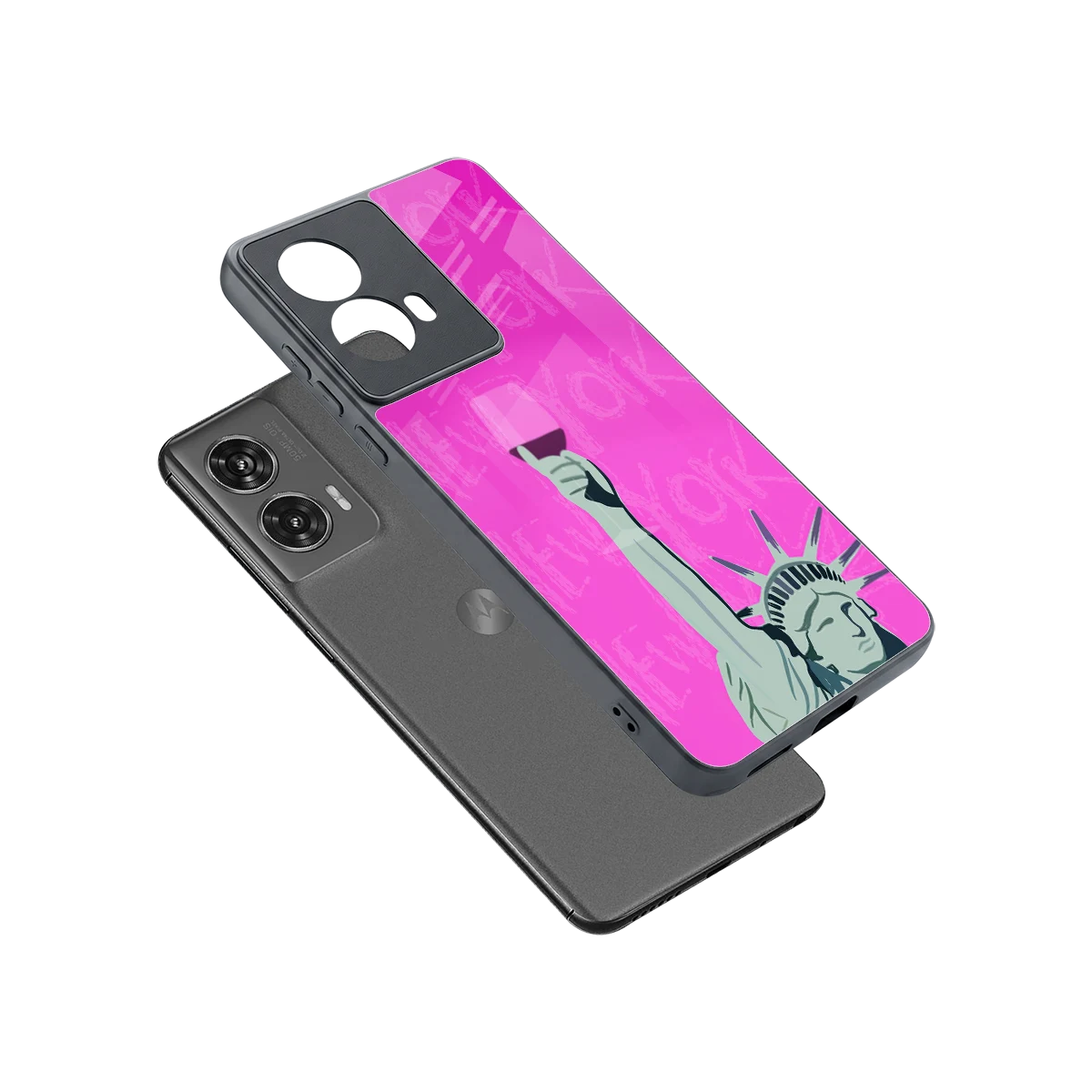 Freedom Toast sleek motorola edge 50 fusion cover with tempered glass back and TPU edges
