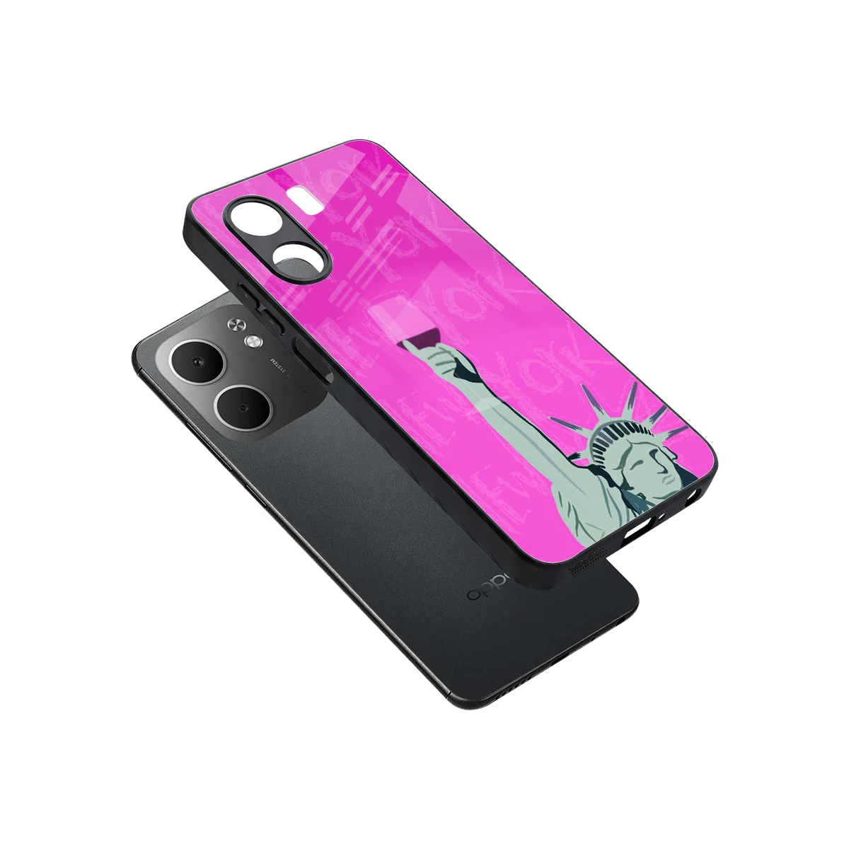 Freedom Toast sleek oppo a5x 5g cover with tempered glass back and TPU edges