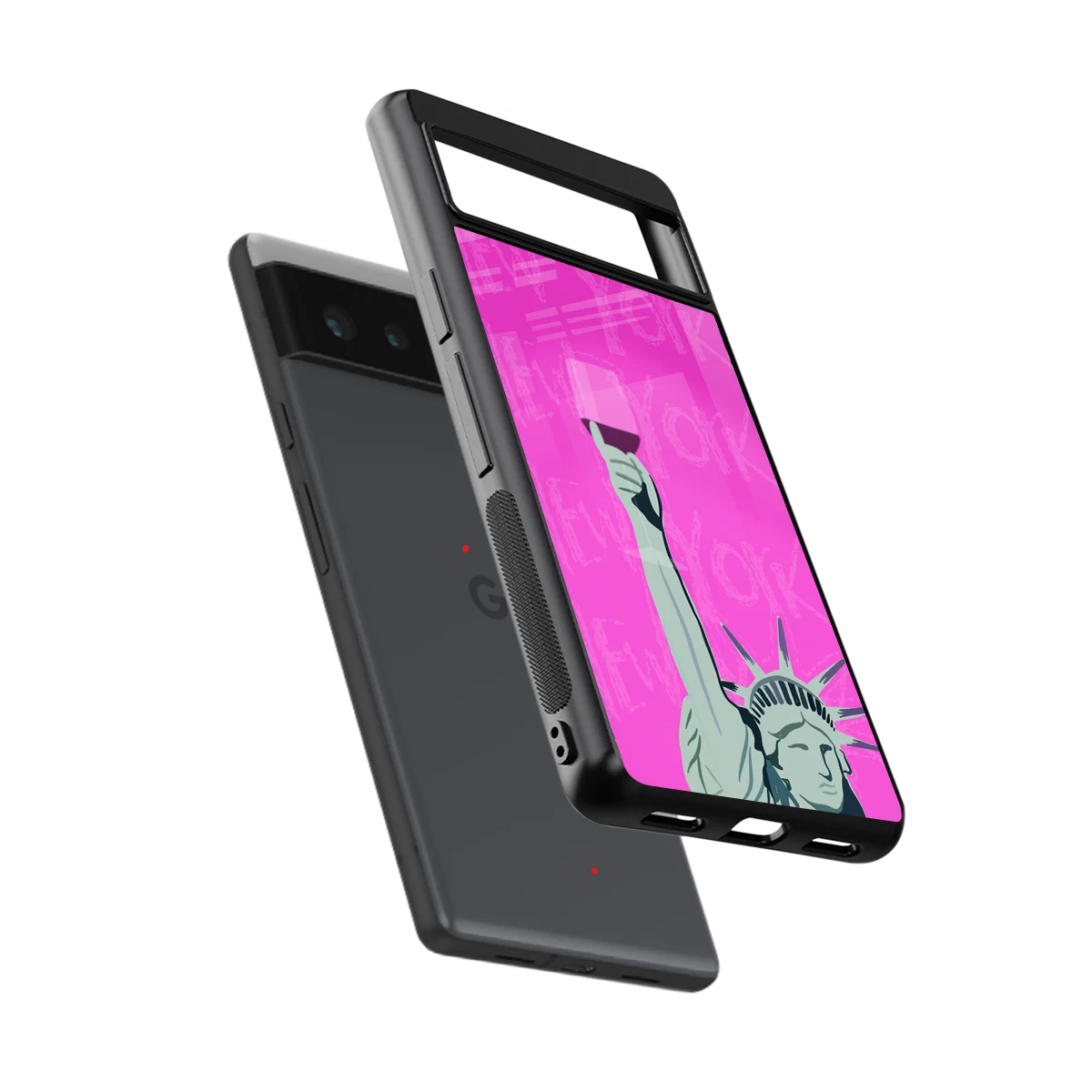 Freedom Toast sleek google pixel 6 cover with tempered glass back and TPU edges