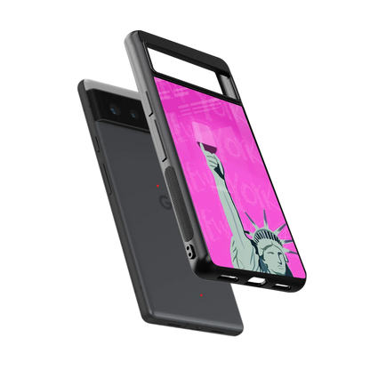 Freedom Toast sleek google pixel 6a cover with tempered glass back and TPU edges