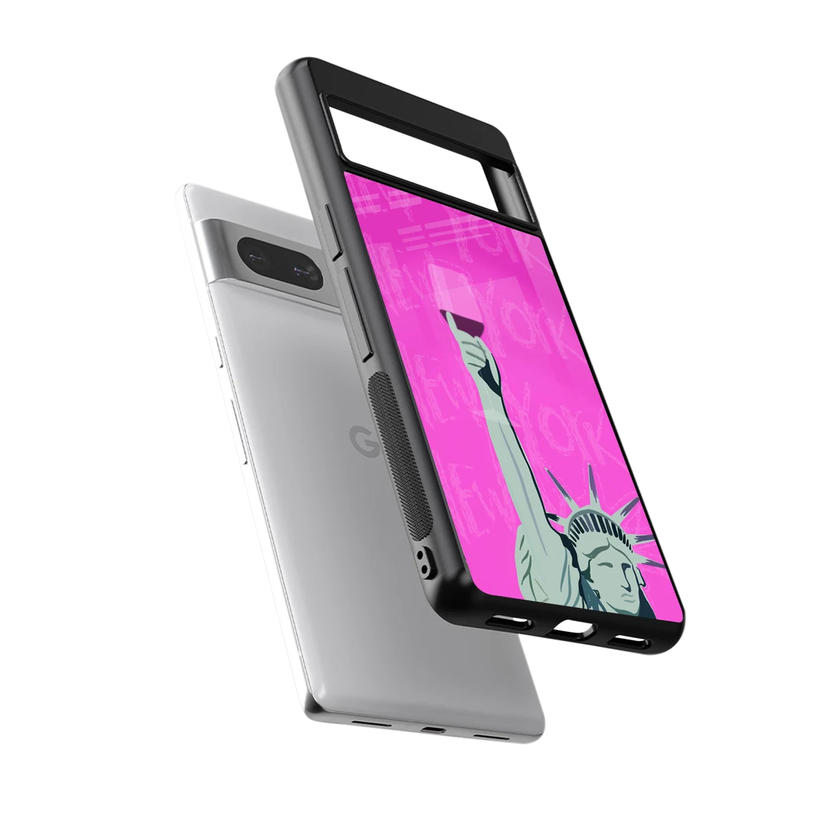 Freedom Toast sleek google pixel 7 cover with tempered glass back and TPU edges