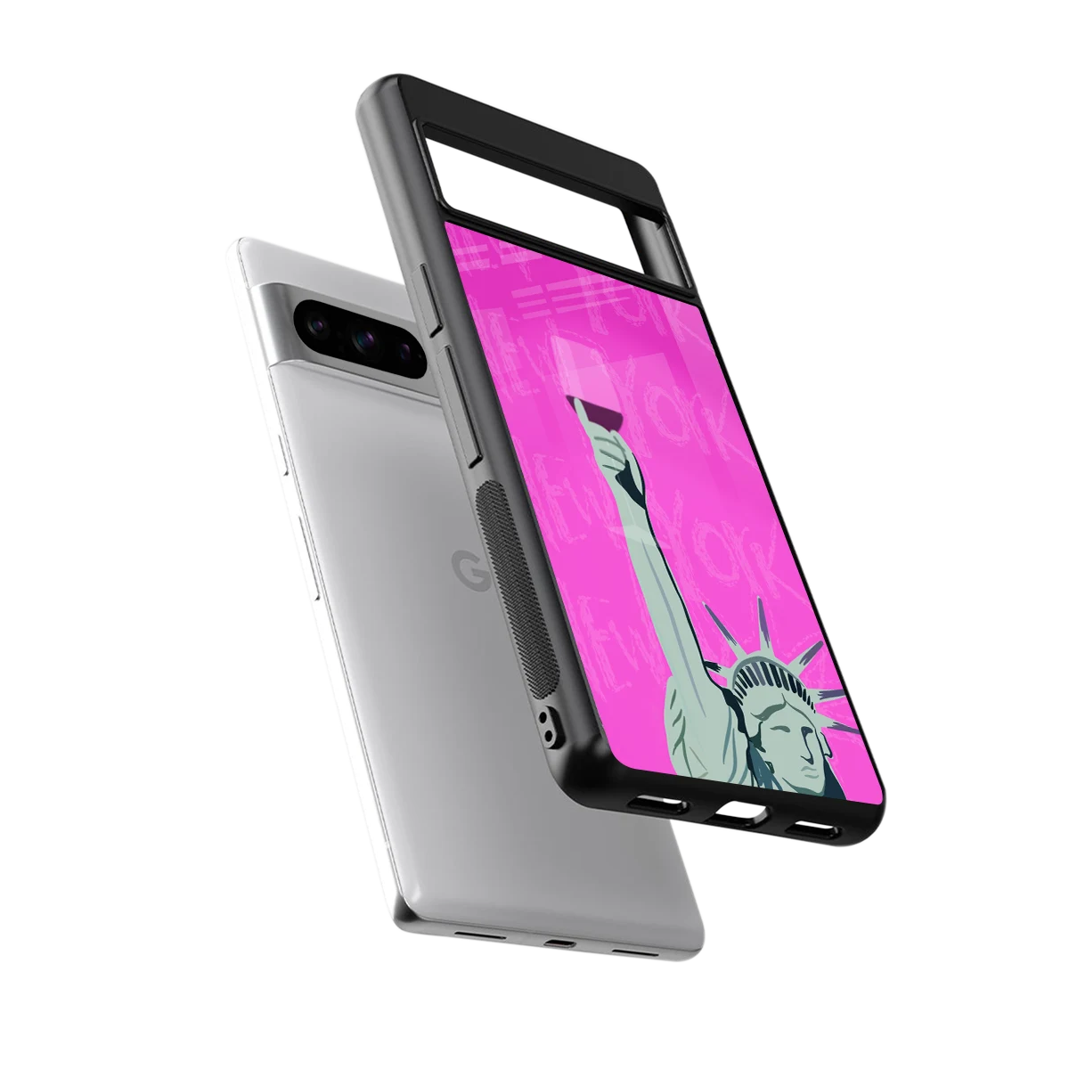 Freedom Toast sleek google pixel 8 pro cover with tempered glass back and TPU edges