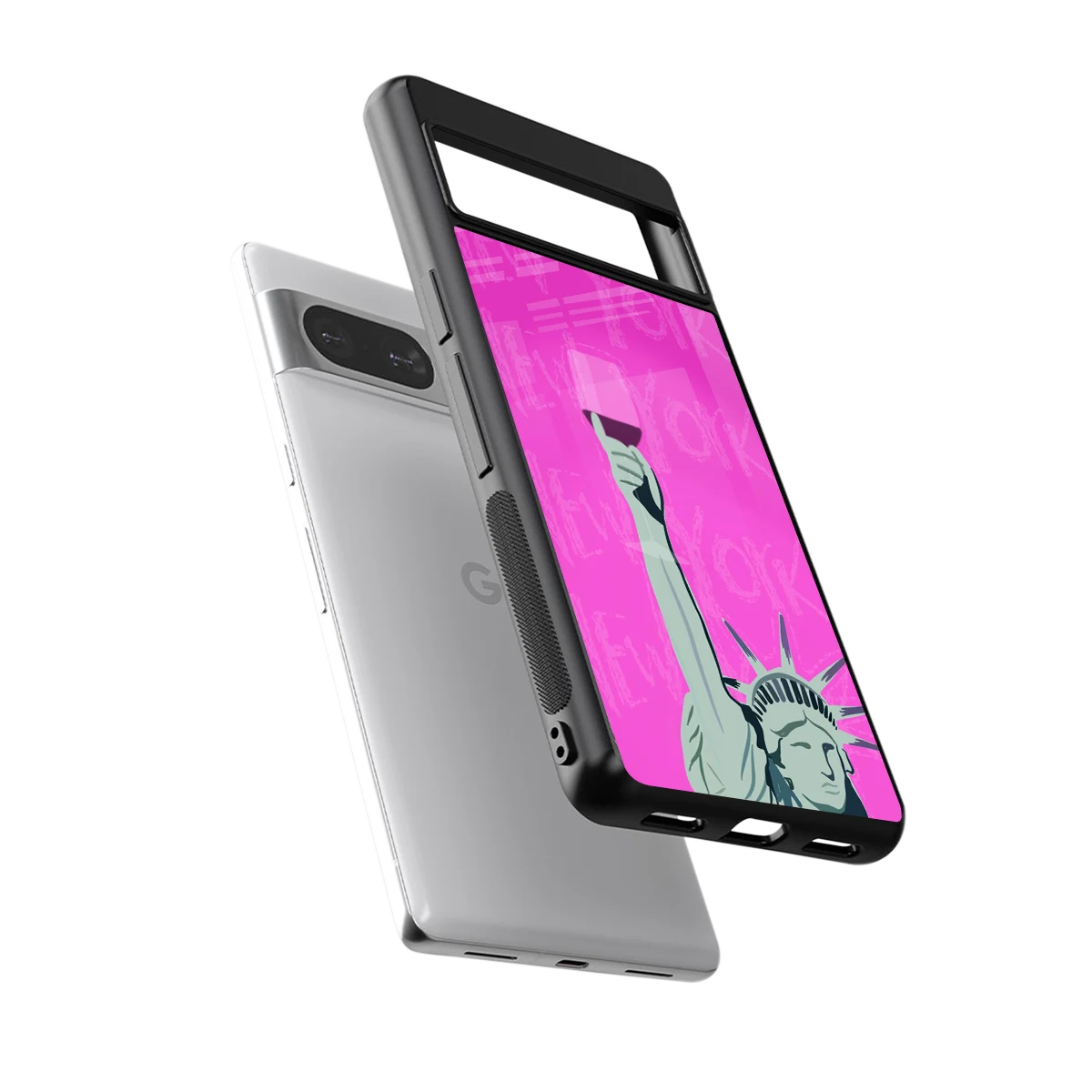 Freedom Toast sleek google pixel 8 cover with tempered glass back and TPU edges