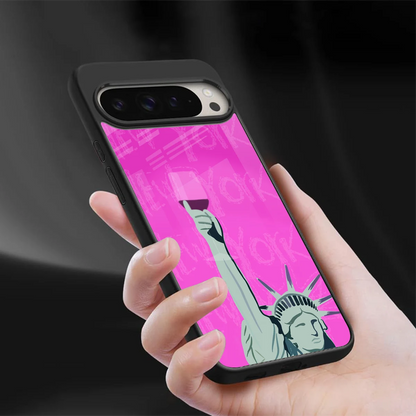Freedom Toast sleek google pixel 9 pro xl cover with tempered glass back and TPU edges