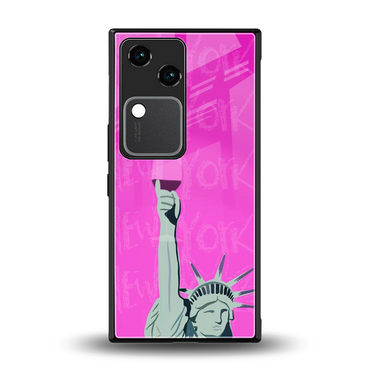 Freedom Toast back phone cover | glass case for vivo v30