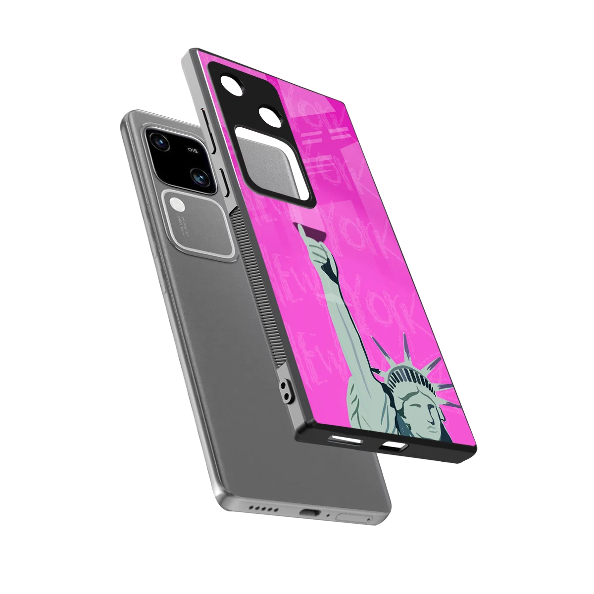 Freedom Toast sleek vivo v30 cover with tempered glass back and TPU edges