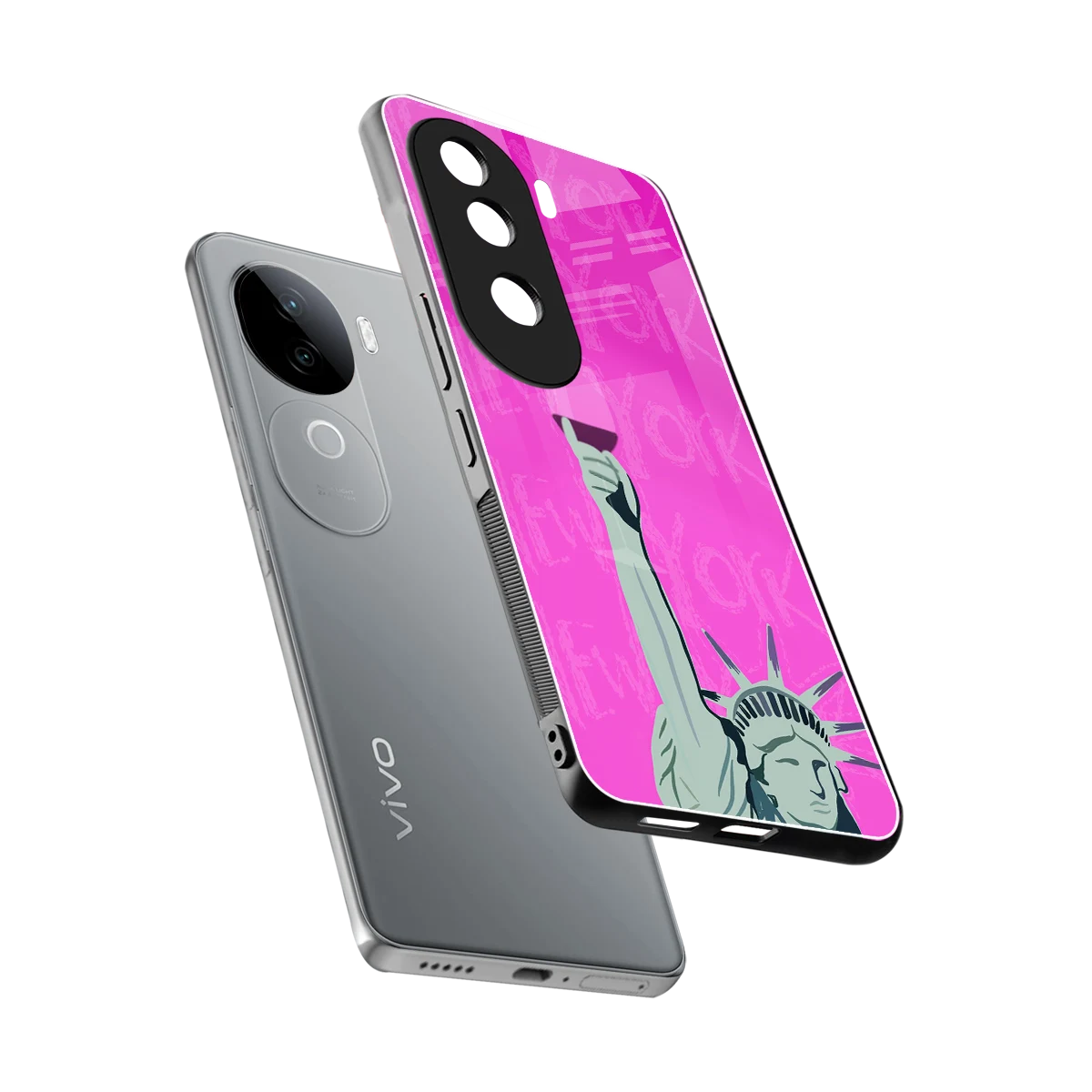 Freedom Toast sleek vivo v40e cover with tempered glass back and TPU edges