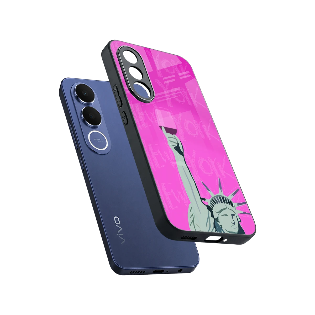 Freedom Toast sleek vivo v70 fe cover with tempered glass back and TPU edges