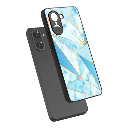 French Marble sleek oneplus nord ce5 5g cover with tempered glass back and TPU edges