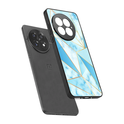 French Marble sleek oneplus 13 cover with tempered glass back and TPU edges