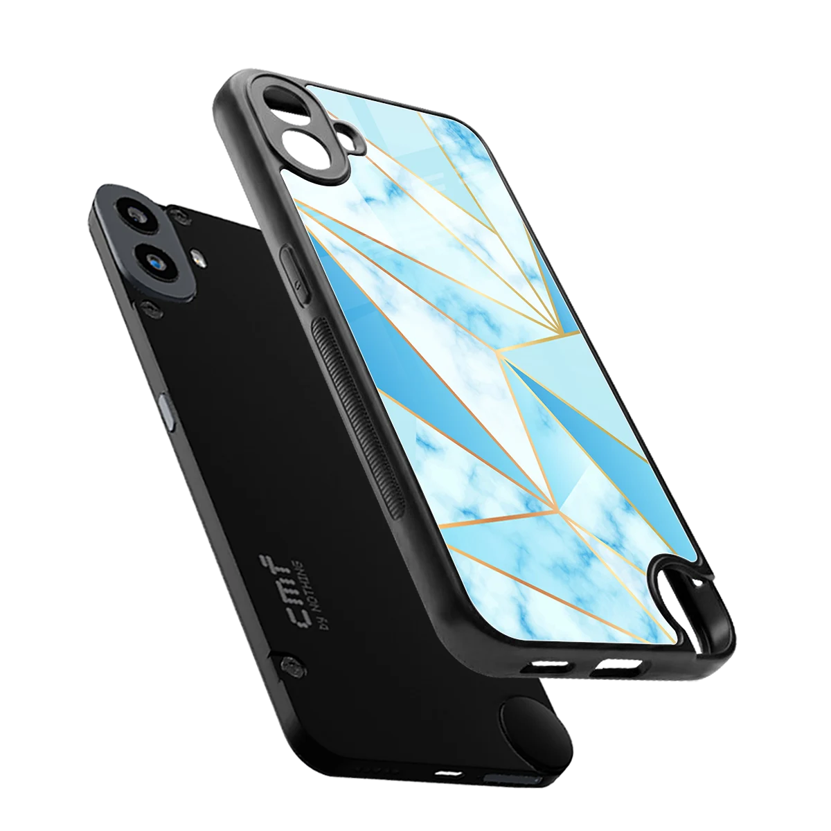 French Marble sleek cmf nothing phone 1 cover with tempered glass back and TPU edges