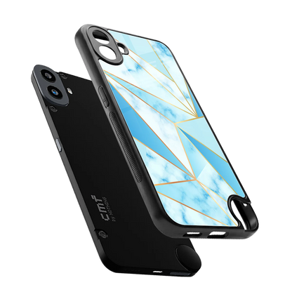 French Marble sleek cmf nothing phone 1 cover with tempered glass back and TPU edges