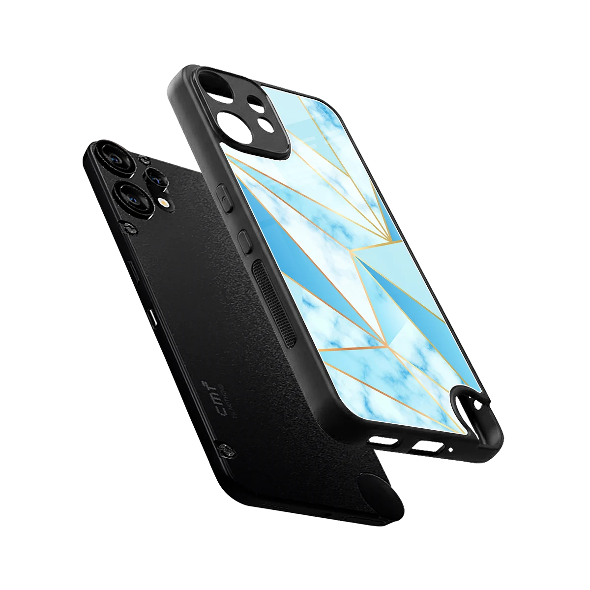 French Marble sleek cmf nothing phone 2 pro cover with tempered glass back and TPU edges
