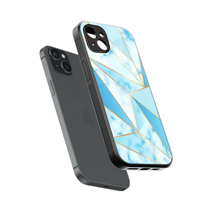 French Marble sleek iphone 14 plus cover with tempered glass back and TPU edges