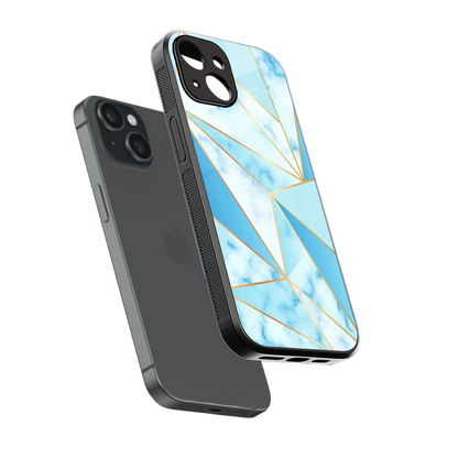 French Marble sleek iphone 15 cover with tempered glass back and TPU edges