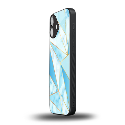 French Marble iphone 16 plus mobile cover | shockproof glass phone case