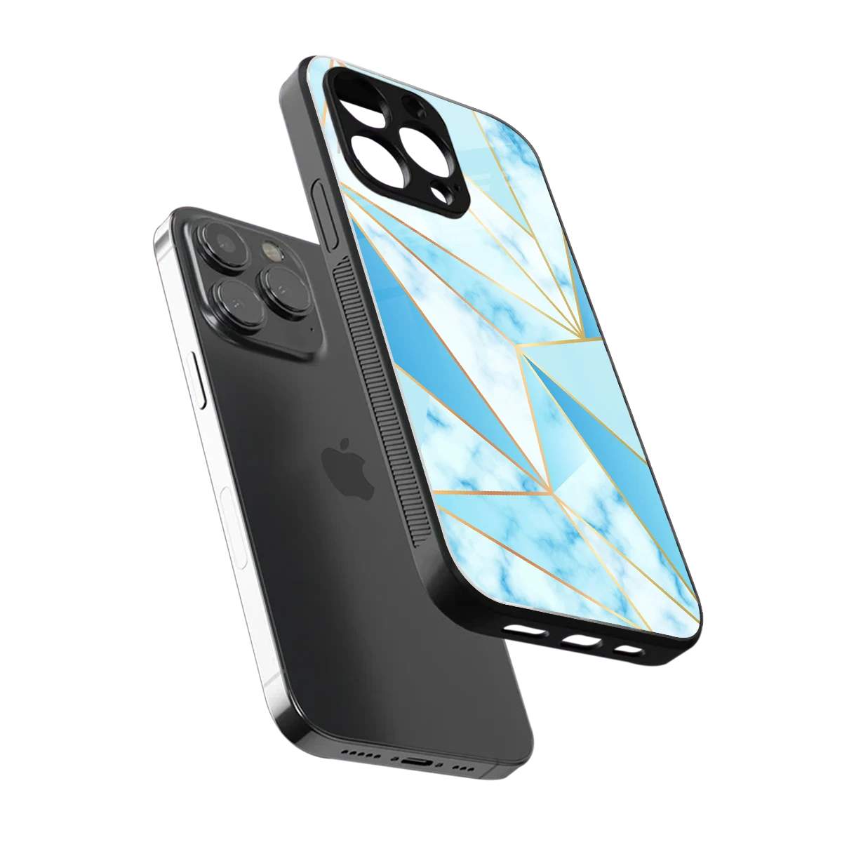 French Marble sleek iphone 16 pro max cover with tempered glass back and TPU edges